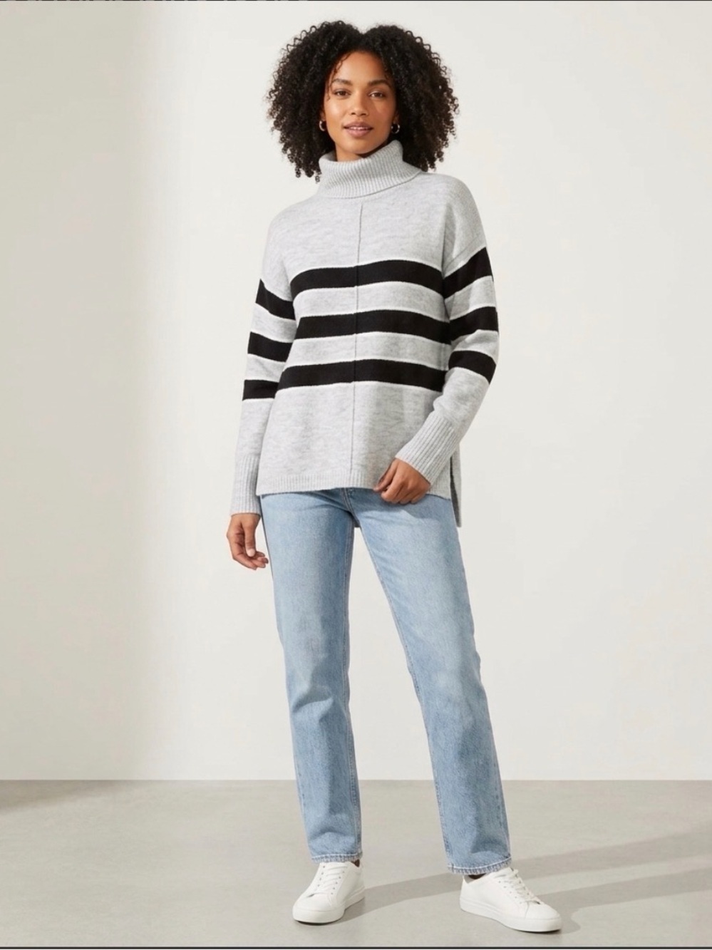 CASLON striped turtleneck sweater Small